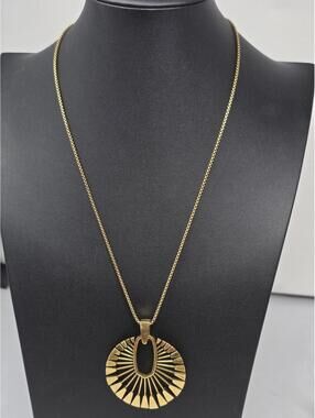 Kendra Scott Gold Tone Sunburst Pendant Necklace 32"